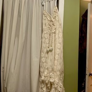 Bohemian hi-low lace midi dress